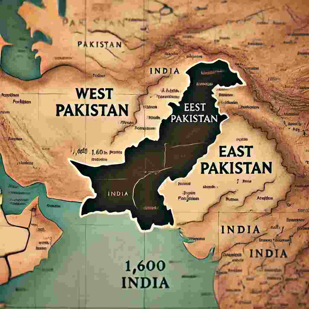 two distinct geographical regions, located 1,600 kilometers